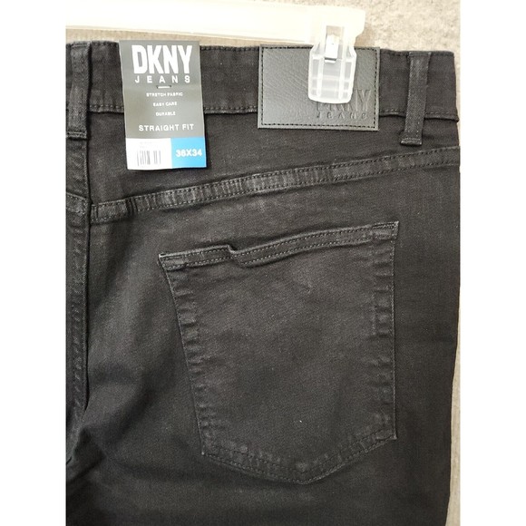 DKNY Duane Jeans Mens 36x34 Black Stretch Straight Fit NEW - Picture 5 of 10